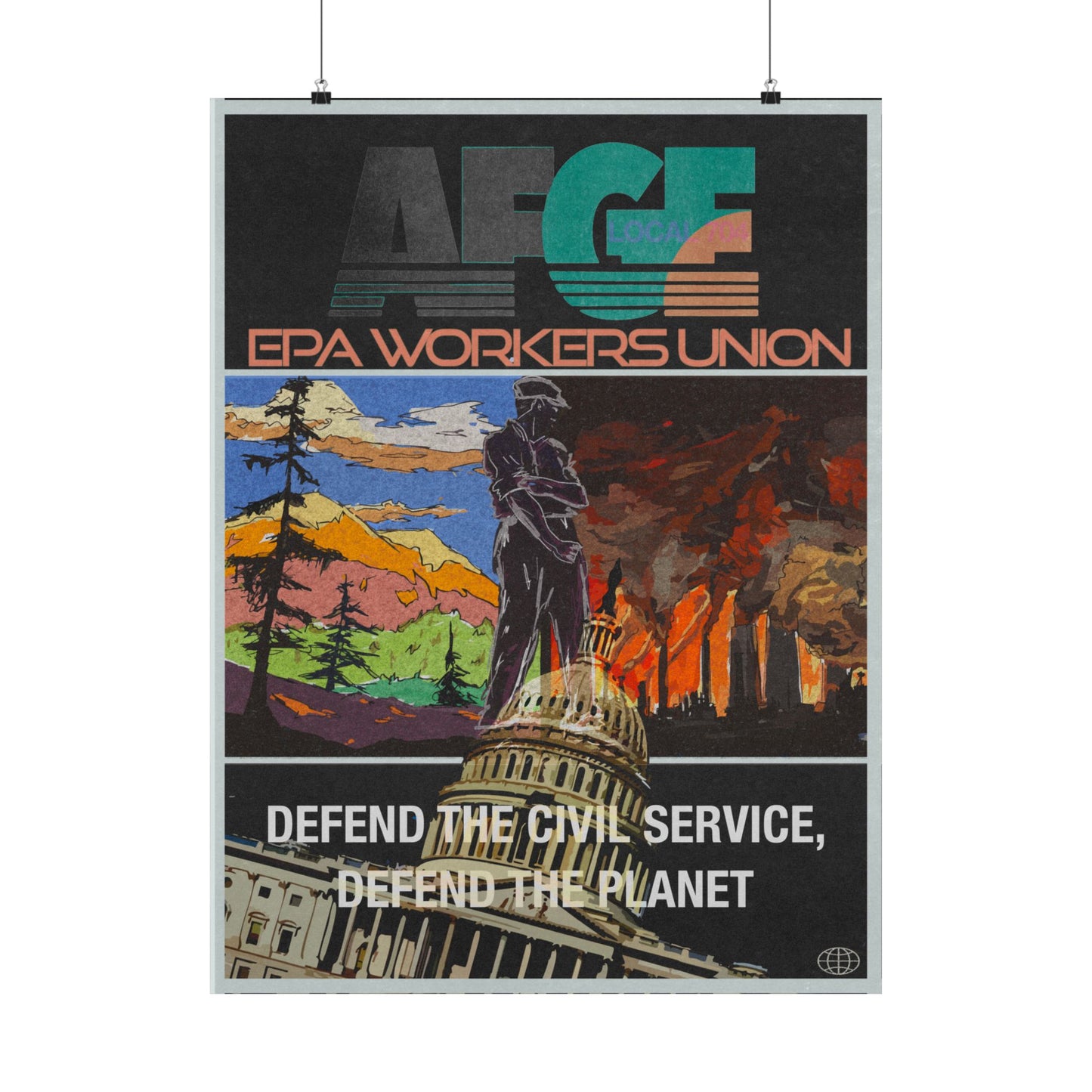 Vertical Poster - Defend the Civil Service AFGE Federal Workers Union